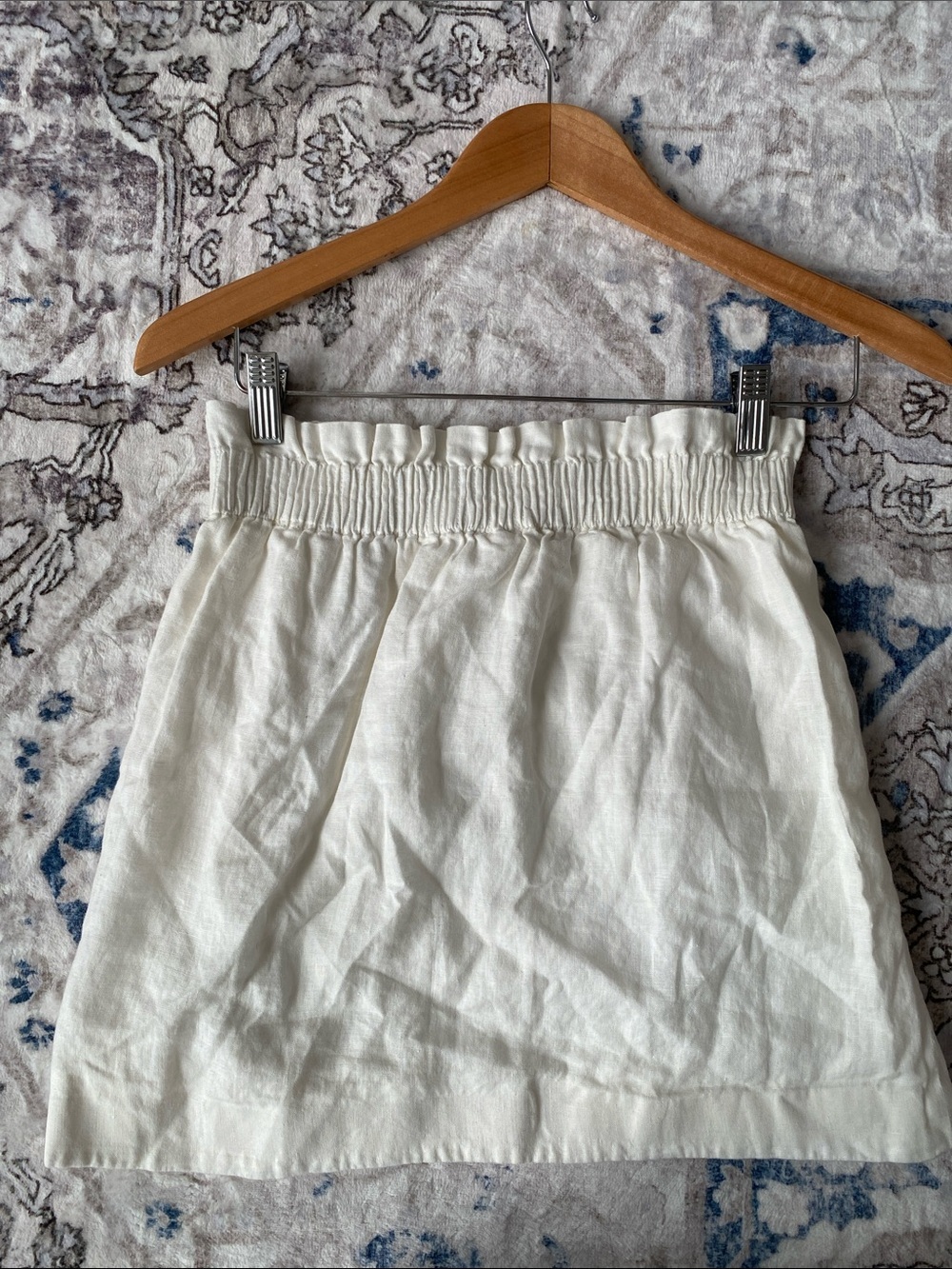 J.Crew Linen and Cotton Waist White Mini Skirt